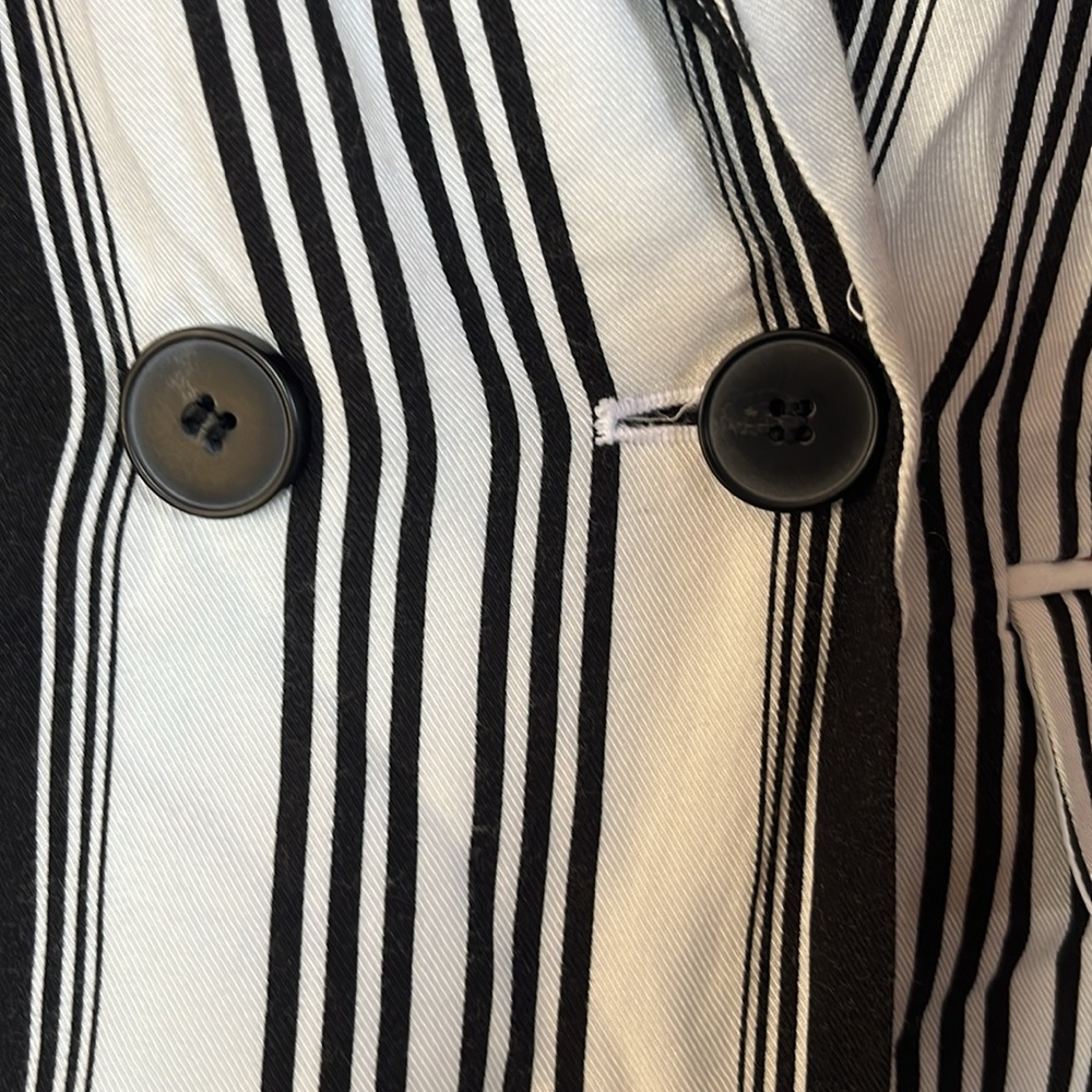 Like new Forever 21 black, and white striped double breasted jacket - Picture 5 of 14